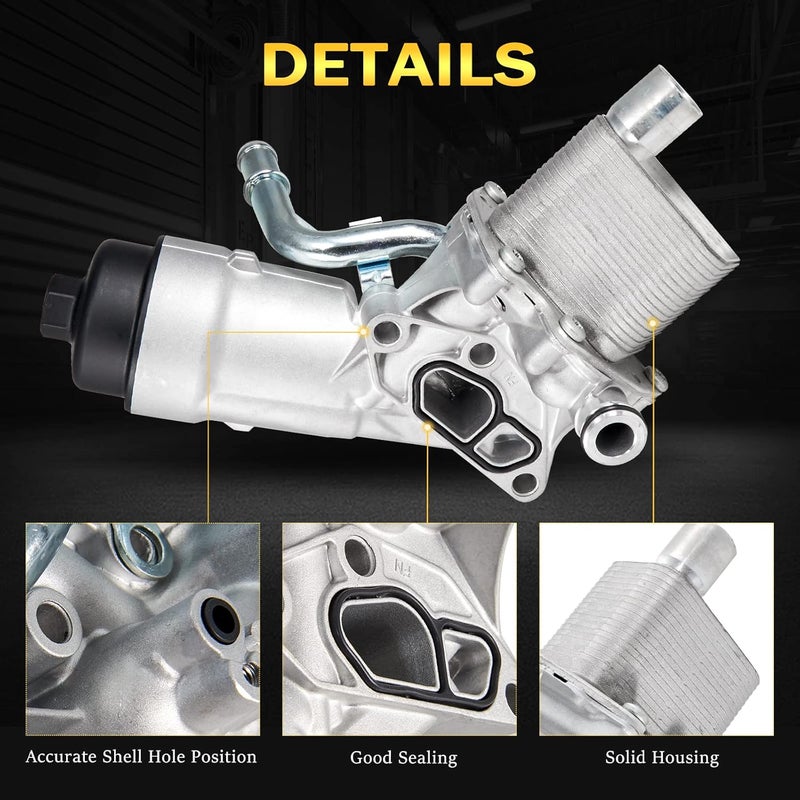AUTOBABA Engine Oil Cooler Filter Housing Assembly with Extra Gaskets Compatible with 2011-2021 Chevy Cruze Limited Sonic Trax Buick Encore 1.4L Replaces 918-428 55566784 55565388 88179-91400 - Image 4